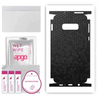 Szkła hartowane na telefon - Folia naklejka skórka strukturalna na TYŁ+BOKI do Samsung Galaxy S10e -  Plaster Miodu Czarny - apgo SKINS - miniaturka - grafika 1