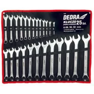 Klucze i nasadki - Dedra Zestaw kluczy płasko-oczkowych 14061 6 - 32 mm (25 elementów) - miniaturka - grafika 1