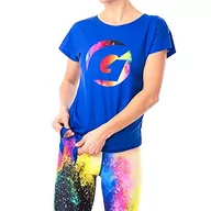 Koszulki i topy damskie - Gipara Gloria damska koszulka sportowa, krótki rękaw, do uprawiania jogi, biegania, odprowadzanie wilgoci, oddychająca tkanina, kolor niebieski, różowy, niebieski/różowy, M - miniaturka - grafika 1