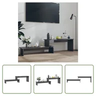 Szafki RTV - The Living Store Szafka pod TV szary wysoki połysk 180x30x43 cm materiał drewnopochodny - miniaturka - grafika 1