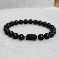 Bransolety męskie - Bransoletka męska czarny turmalin i onyks kamienie naturalne Club - miniaturka - grafika 1
