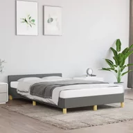 Łóżka - Lumarko Rama łóżka z zagłówkiem, ciemnoszara, 120x200 cm, obita tkaniną - miniaturka - grafika 1