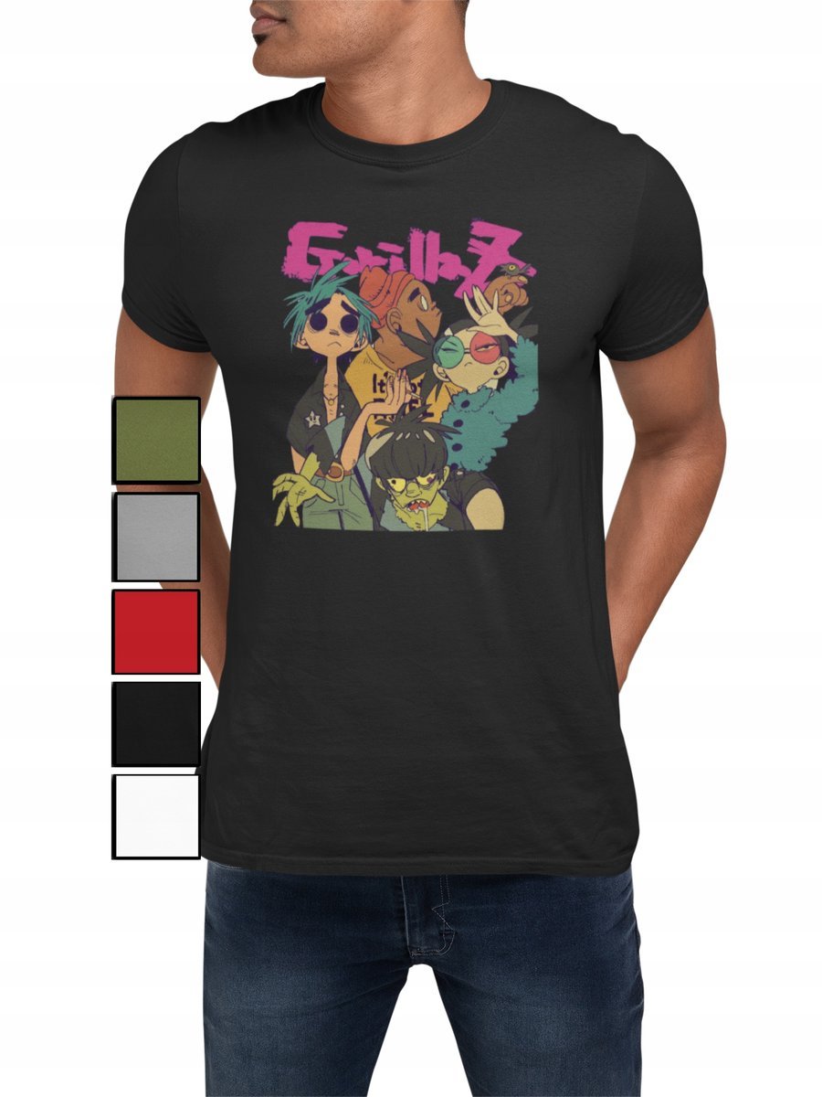 Koszulka T-Shirt Męska Z Nadrukiemdla Fana Gorillza Muzyka Różne Wzory - L