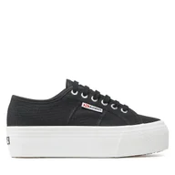 Trampki damskie - Tenisówki Superga 2790 Platform S9111LW Czarny - miniaturka - grafika 1