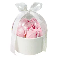 Sztuczne kwiaty - FLOWERBOX Z KWIATAMI MYDLANYMI PREZENT KWIATY MYDLANE W PUDEŁKU - miniaturka - grafika 1