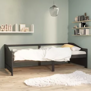 shumee shumee 3 osobowa sofa/łóżko ciemnoszara drewno sosnowe 90x200 cm - Łóżka - miniaturka - grafika 1
