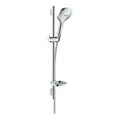 Zestawy prysznicowe - HANSGROHE Zestaw prysznicowy Raindance Select E 120 3jet Unica S Puro ścienny z drążkiem 65 cm i mydelniczką chrom 26620000 - miniaturka - grafika 1