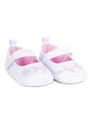 Buty dla dziewczynek - Baletki buty lakierki NIECHODKI białe z haftem BUCIKI CHRZEST - miniaturka - grafika 1