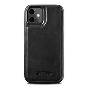 ICARER Etui Leather Oil Wax do iPhone 12 mini czarny - Etui i futerały do telefonów - miniaturka - grafika 1