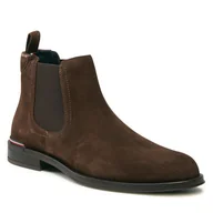 Botki męskie - Sztyblety Tommy Hilfiger Core Rwb Hilfiger Suede Chelsea FM0FM04757 Cocoa GT6 - miniaturka - grafika 1