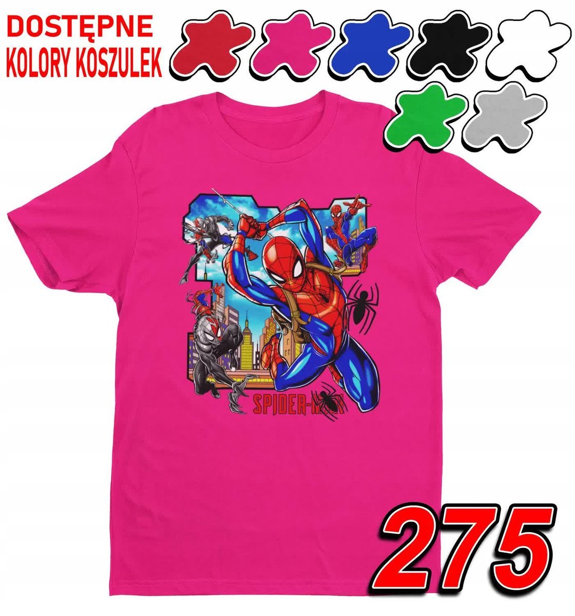 Dziecięca Koszulka Z Nadrukiem Avengers Spiderman Marvel - L 146-152