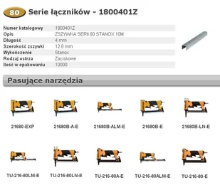 BOSTITCH ZSZYWKI 80  4mm 10 000 szt. - Nity - miniaturka - grafika 1