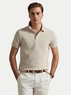 Polo Ralph Lauren Polo 710963494002 Beżowy Custom Slim Fit - Koszulki męskie - miniaturka - grafika 1