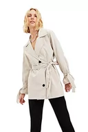 Kurtki damskie - Trendyol damski Szary łukowaty płaszcz midi, Szary, 58 - miniaturka - grafika 1