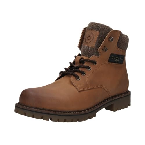bugatti Męskie kozaki z ciepłą podszewką-321-AUH50, koniak, 40, koniak, 40 EU