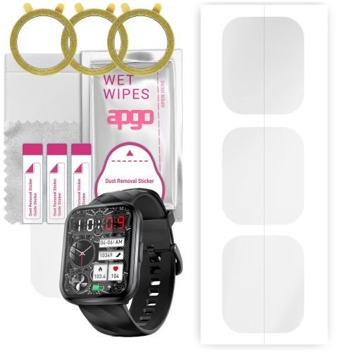 3x folia ochronna hydrożelowa do Kumi KU6 Meta - apgo Smartwatch Hydrogel Protection Ochrona na ekran smartwatcha