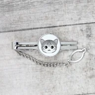 Spinki do mankietów i krawatów - Kot egipski mau Spinka do krawata Męska biżuteria - miniaturka - grafika 1
