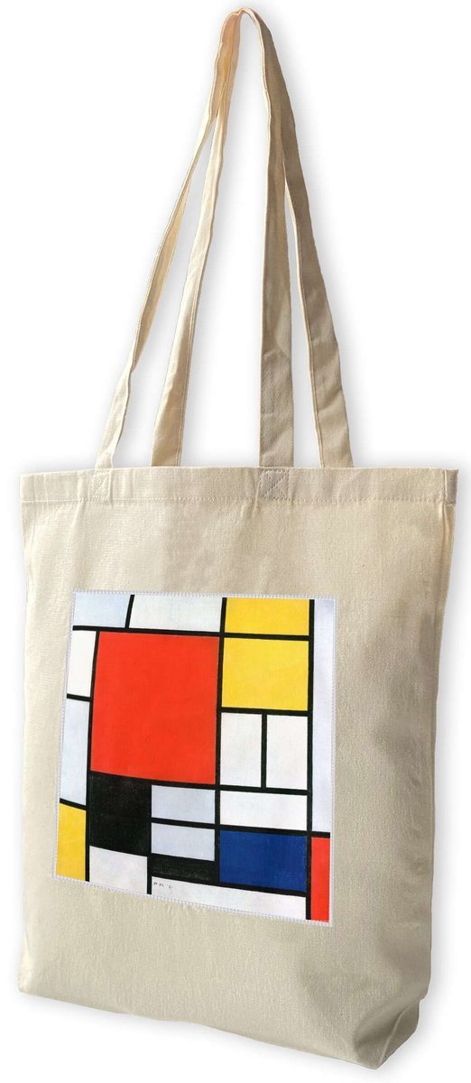 Torba z naszywką Kompozycja w czerwieni, żółci, błękicie i czerni Piet Mondrian