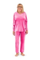 Piżamy damskie - PIŻAMA DAMSKA 3XL CIEPŁA DŁUGI RĘKAW SPODNIE FROTTE MAMY BABCI RÓŻOWA - miniaturka - grafika 1