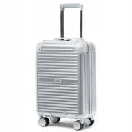 Walizki - Walizka Kabinowa Podróżna Twarda Narożniki ALU Srebrna PUCCINI PC034C-4C - miniaturka - grafika 1