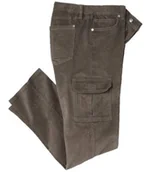 Spodnie męskie - Spodnie bojówki ze sztruksu Mężczyzna Atlas For Men - Kolor : Brązowy - Rozmiar : 44 - miniaturka - grafika 1