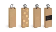 Opakowania i torebki na prezenty - Torebka na butelkę 13x36x8 Kraft mix - INTERDRUK - miniaturka - grafika 1