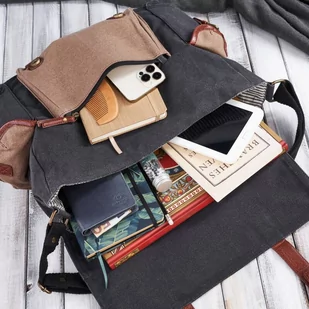 TORBA MĘSKA NA RAMIĘ A4 DO PRACY VEGE PAOLO PERUZZI E-01-MC - Torby na laptopy - miniaturka - grafika 2