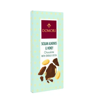 Domori czekolada ciemna z migdałami i miodem 75g - Czekolada - miniaturka - grafika 1