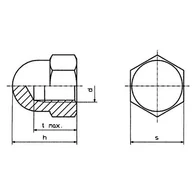 Śruby i nakrętki - Toolcraft Nakrętka kołpakowa 194791 M4 8 mm DIN 1587 1 szt - miniaturka - grafika 1