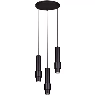 Wisząca lampa kaskada K-4546 metalowa tuby matowe czarne - Lampy sufitowe - miniaturka - grafika 1