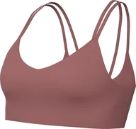 Biustonosze - Nike Biustonosz sportowy W Nk Df Alate Trace Bra, Canyon Pink/White, DO6608-634, M - miniaturka - grafika 1