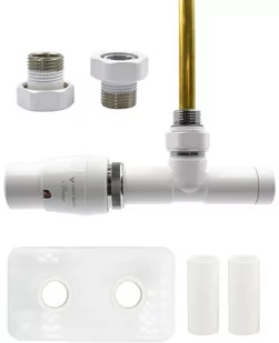 Zawór termostatyczny zespolony 50mm UNICO biały lewy GZ1/2 All in One rozeta zespolona prostokątna - Zawory i kraniki - miniaturka - grafika 1