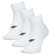 Skarpetki męskie - Skarpety casual za kostkę męskie (ZESTAW 3 szt.) 4F 4FWMM00USOCM440-10S Biały Roz. 43-46 - miniaturka - grafika 1