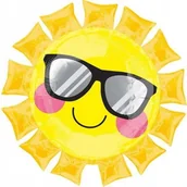 Balony i akcesoria - BALON FOLIOWY SŁOŃCE SŁONECZKO W OKULARACH 79X79CM - miniaturka - grafika 1