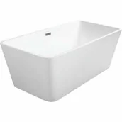 Wanny - Besco WAS-160-EGR EVITA wanna wolnostojąca maskownica syfonu z przelewem grafitowa 160 x 80 - miniaturka - grafika 1