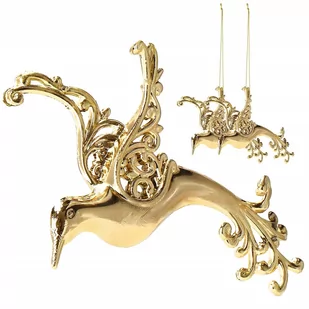 Zawieszki choinkowe 2 szt. rajskie ptaki złote błyszczące - Bombki - miniaturka - grafika 1