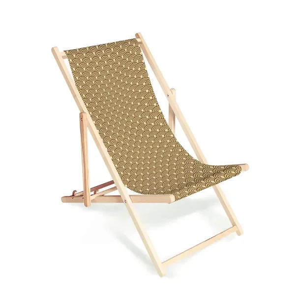 Plażowy drewniany leżak składany Sztuka vintage