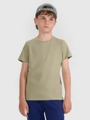 Koszulki dla chłopców - 4F T-shirt oversize gładki chłopięcy - zielony 158 (12-13 lat) - miniaturka - grafika 1