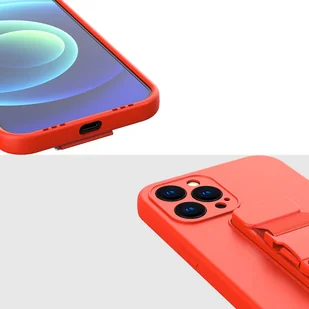 Rope case żelowe etui ze smyczą łańcuszkiem torebka smycz iPhone 12 Pro Max czerwony - Etui i futerały do telefonów - miniaturka - grafika 5