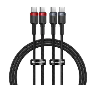 Baseus Cafule USB-C do USB-C 100W 1m 2szt Czerwono-czarny Szaro-czarny - Kable USB - miniaturka - grafika 1