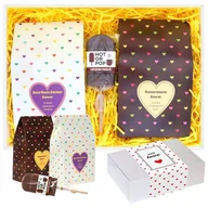 Zestawy upominkowe - Gotowy zestaw kosz box prezentowy „Lovebox DOBRANA PARA“ herbaty PREMIUM kawy smakowe czekoladowy lizak prezent upominek na waletynki dla zakochanyc.. - miniaturka - grafika 1