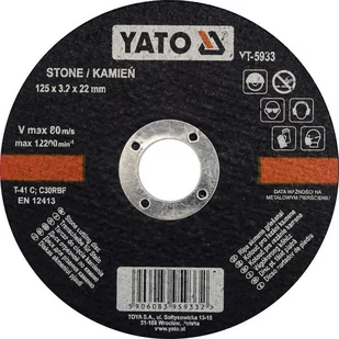 YATO Tarcza do cięcia kamienia 125x3,2x22 mm YT-5933 - Tarcze do pił - miniaturka - grafika 3