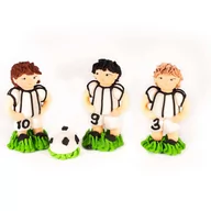 Dodatki do ciast w proszku - Figurki Cukrowe Piłkarzy z Piłką w Białych Strojach - miniaturka - grafika 1