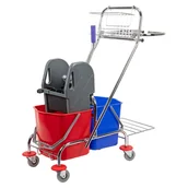Miotły, szufle, mopy - Wózek do sprzątania z 2 wiadrami - miniaturka - grafika 1