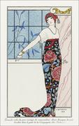 Plakaty - Costumes Parisiens: Robe de linon imprimé from Journal des Dames et des Modes, George Barbier - plakat 70x100 cm - miniaturka - grafika 1
