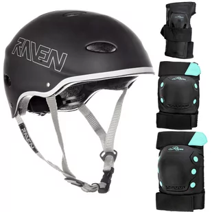Zestaw RAVEN Kask F511 Black M +Ochraniacze M - Ochraniacze - miniaturka - grafika 1