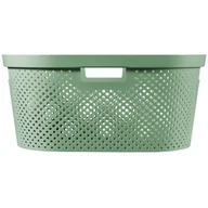 Kosze na bieliznę - Curver Kosz na pranie do magla Infinity 40L oliwkowo-zielony Recycled 245808 - miniaturka - grafika 1