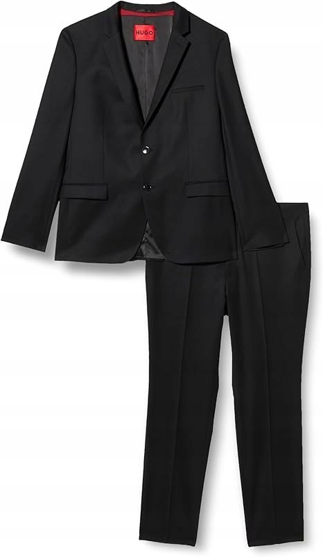 HUGO CZARNY MĘSKI GARNITUR WEŁNIANY NA GUZIKI PLUS SIZE 56 JXB