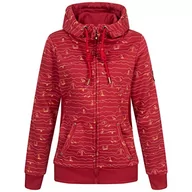 Bluzy damskie - Ankerglut Damska bluza z kapturem bluza z długim rękawem #kotwica fala bluza z kapturem, czerwony, 38 - miniaturka - grafika 1