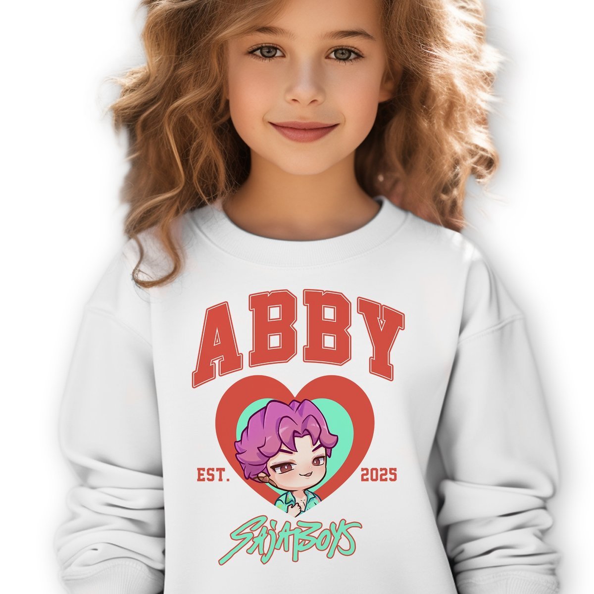 Bluza Dziecięca Biała ABBY SAJABOYS Do Przedszkola K-pop Muzyka Wz - 128 cm
